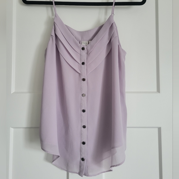 Simons Tops - Simons Twik Light Mauve Flowy Button Up Camisole sz M - Great Condition
